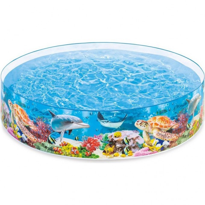 Бассейн INTEX «МОРСКОЕ ДНО» , 244 х 46 см, жёсткий борт, от 3 лет, цвет микс 58472 Бассейн INTEX «МОРСКОЕ ДНО» , 244 х 46 см, жёсткий борт, от 3 лет, цвет микс 58472