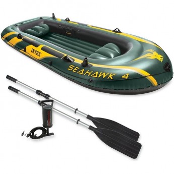 Лодка INTEX SEAHAWK 4 68351, 4 местная, 351 х 145 х 48 см, вёсла, насос, до 480 кг