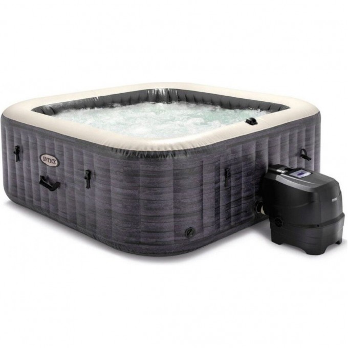 СПА-бассейн INTEX "GREYSTONE DELUXE" 196х71см 1098л квадратный аэромассаж 28452